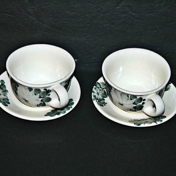 Vintage Polish Cups and Saucers Hand Made and Painted Floral Makers Stamp - Picture 7 of 7